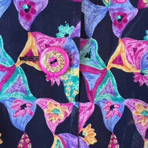 Vintage Loris Azzaro Graphic Print Dress Sz S - Picture 5 of 15